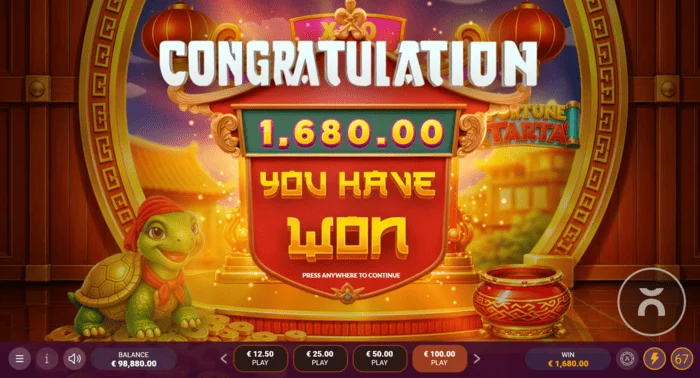 Fortune Tarta - total win from Free Spins